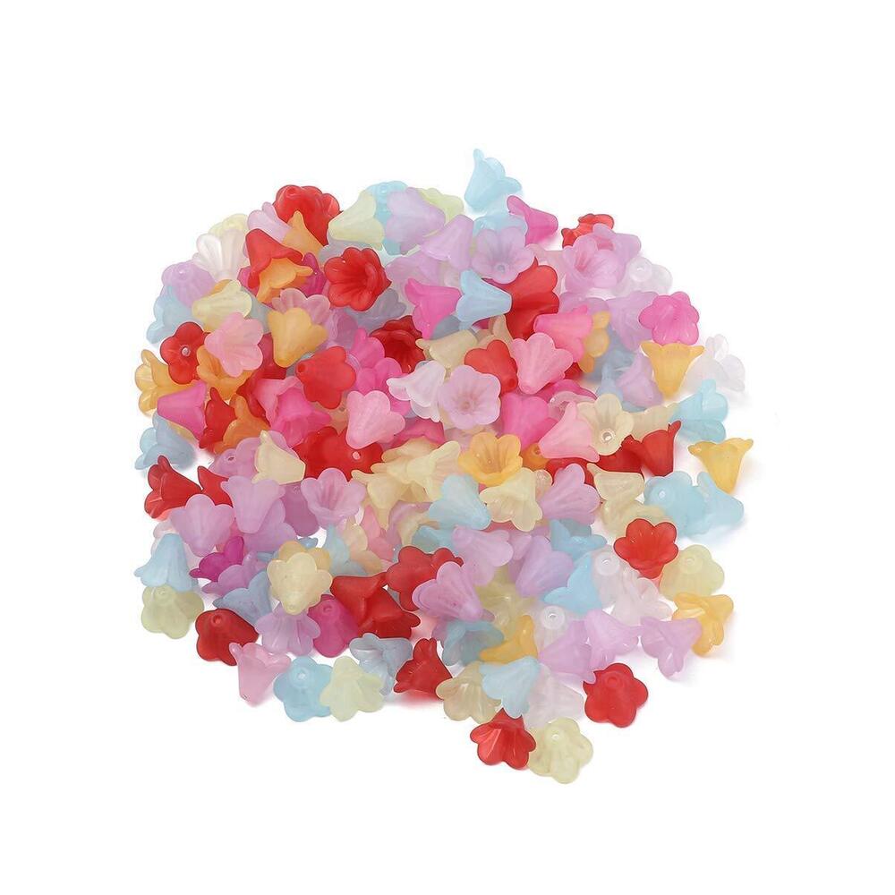 6832 1 Pack Assorted Color Frosted Acrylic Petals Transparent Flower Beads